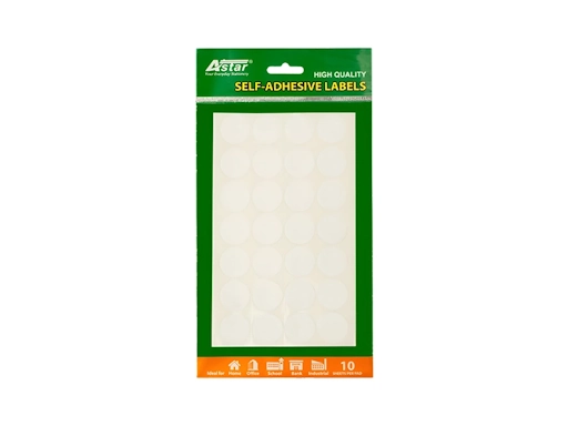 Astar Self-Adhesive Sticker Label (Round), White [1692]