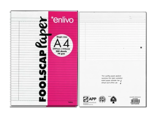 Enlivo A4 Examination Sheets/ Foolscap Paper, 70gsm 200's [1548]